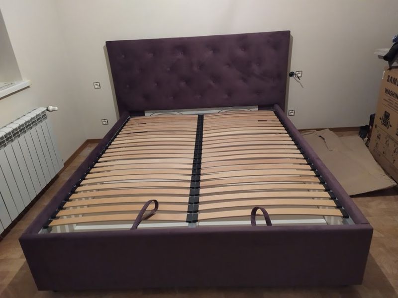 Ліжко "Анжели" фіолетова з м'якою оббивкою і підйомним мех-мом 1344 фото